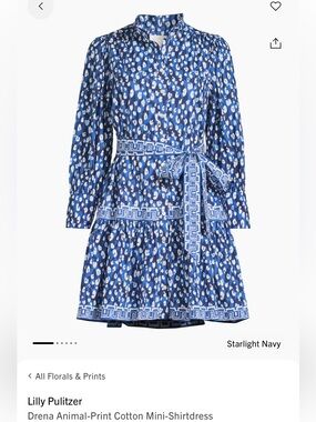 NWT LILLY PULITZER DRENA COTTON SHIRTDRESS